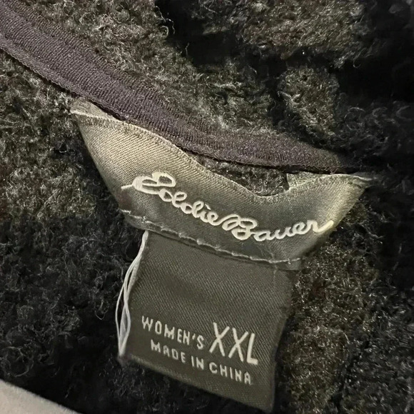 Eddie Bauer hooded radiator fleece 2.0 heater black XXL women’s zip up soft cozy - Picture 4 of 8